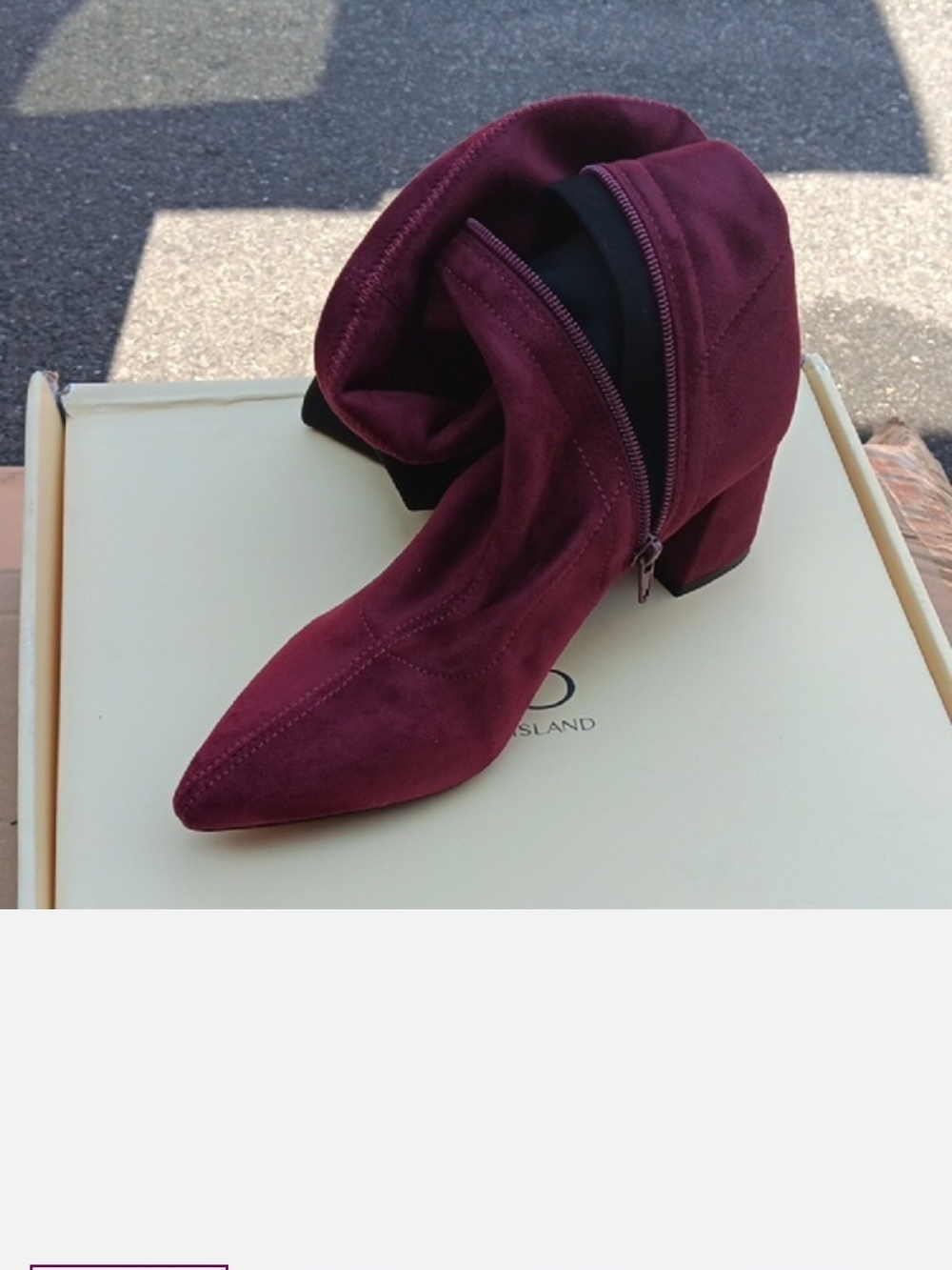 Pointed Suede Ankle Bootie in Wine